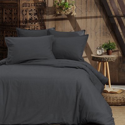 Parure housse de couette + 2 taies 65x65 cm en coton lavé bio ORGANIKA SENSEI MAISON