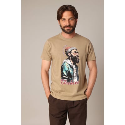 T-shirt en coton avec imprimé hipster barbu
 HIPSTER DEELUXE