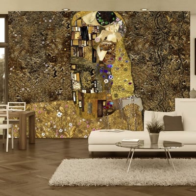 Papier peint intissé panoramique Personnes Klimt inspiration - Golden Kiss EDEN