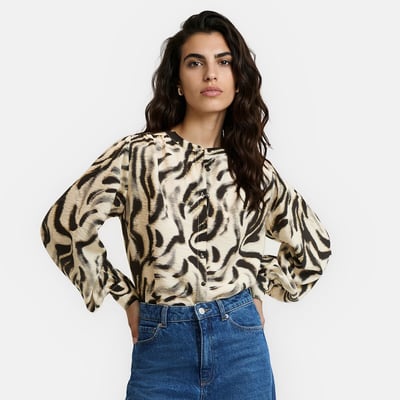 Chemise col rond, fluide, imprimé graphique LA REDOUTE COLLECTIONS