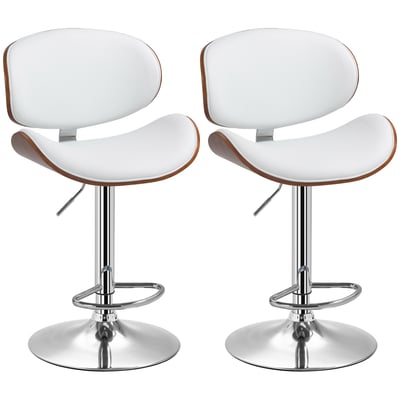 Tabouret de bar Revêtement synthétique Blanc HOMCOM