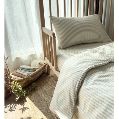 Housse de couette Percale de Coton Bio bébé RAYÉ KADOLIS
