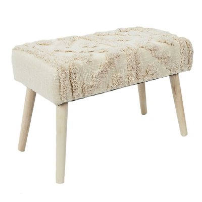 Banc avec détails motif en polyester et MDF TOILINUX