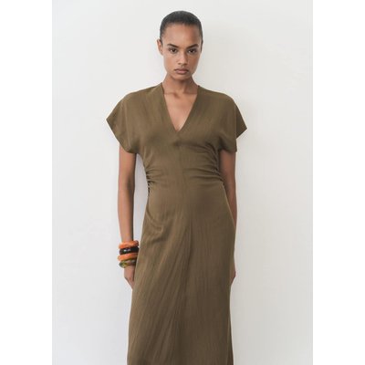 Robe en lyocell mélangé avec détails drapés MANGO