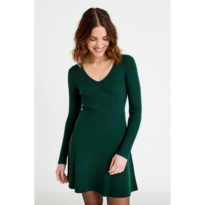 Robe tricot patineuse côtelée CACHE CACHE