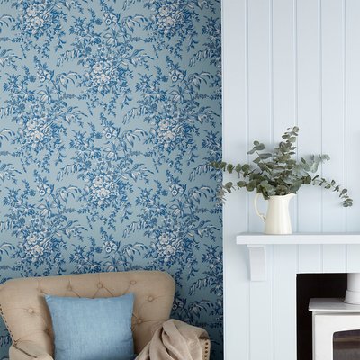 Papier peint Fleurs Picardie Sky LAURA ASHLEY