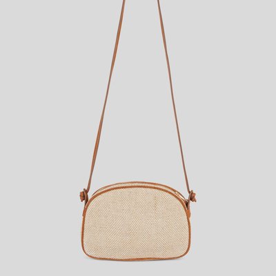 Sac bandoulière en jute fil textile MONOPRIX