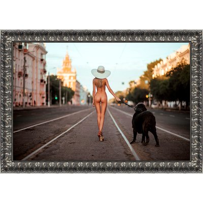 Tirage Encadré Sur Aluminium Lady With Her Dog 120x80 Cm TIRAGE D'ART CEANOTHE