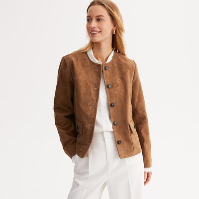 Blouson, fermeture pressionnée, en cuir de chèvre ANNE WEYBURN