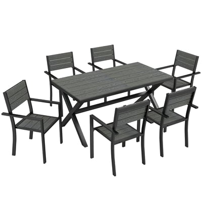 Ensemble de salon de jardin Aluminium Gris OUTSUNNY