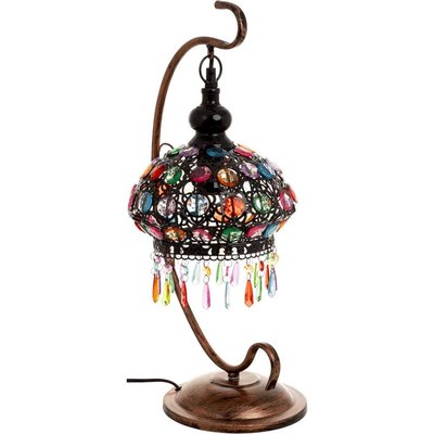 lampe de table en métal perles colorées style bohème RECOLLECTION