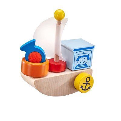 Bateau en bois, velcro 5 pcs SELECTA