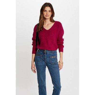 Pull col en V dos boutonné MORGAN