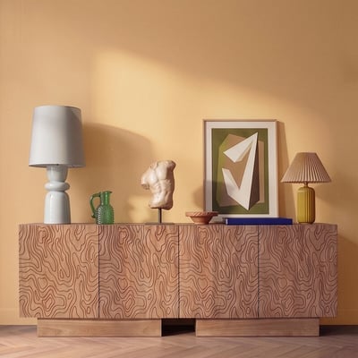 Rille Mango Wood 4 Door Sideboard SWOON