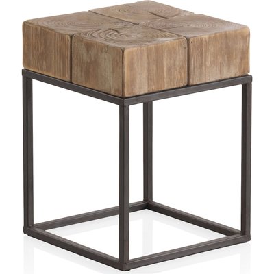 Tabouret bois et métal style industriel finition naturelle RECOLLECTION