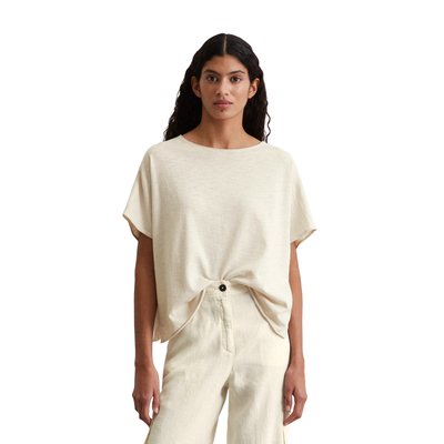 T-shirt en maille fine oversize en coton-lin-slub MARC O'POLO