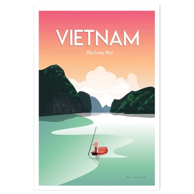 Affiche voyage Vietnam Baie Halong HEXOA