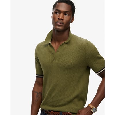 Polo en maille texturée à manches courtes SUPERDRY