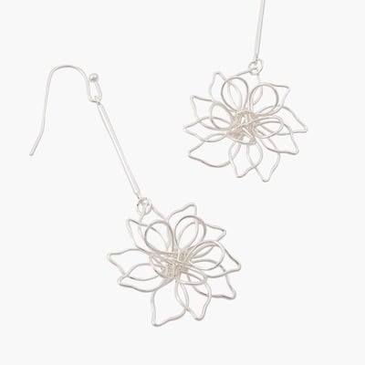 Boucles d'oreilles pendantes à fleurs - argenté BALABOOSTE