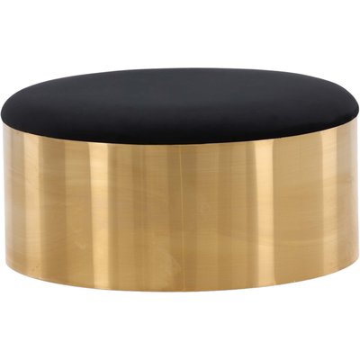 Pouf avec coussin en velours noir et cuivré Puff 75 cm VENTURE HOME