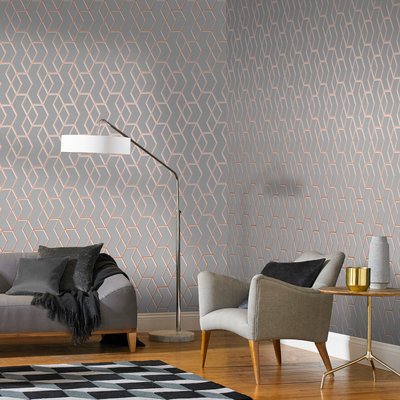 Papier peint Archetype Grey Pink Gold GRAHAM ET BROWN