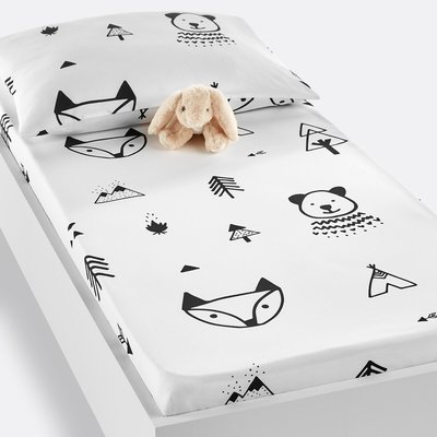 Forest Camp Animal 100% Cotton Baby's Fitted Sheet LA REDOUTE INTERIEURS