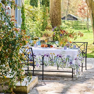 Nappe pur lin lavé IRIS D'HIVER GARNIER-THIEBAUT