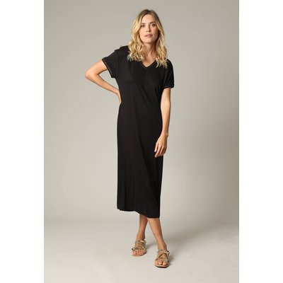 Robe fantaisie et décontractée manches courtes et col V en modal SORA DEELUXE