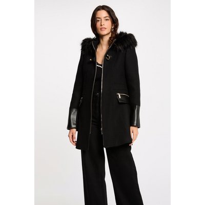 Manteau droit zippé à capuche MORGAN