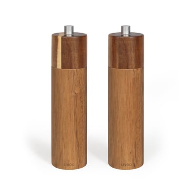 Set de 2 moulins sel et poivre manuels LIVOO