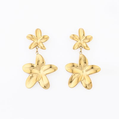 Boucles d'oreilles fleurs tropicales Acier inoxydable BALABOOSTE
