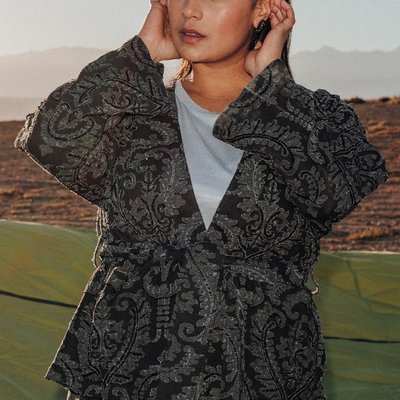 Veste kimono en jacquard perlé PROMOD