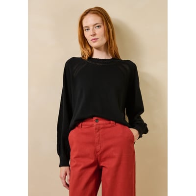 Pull manches longues en laine et coton LA FEE MARABOUTEE