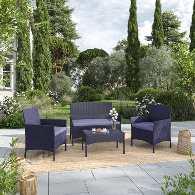 Salon de jardin en resine tressee, 4 places, IMORA IMS GARDEN
