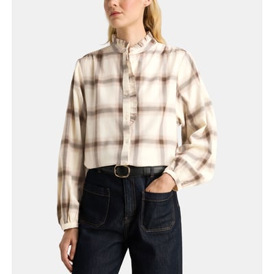 Chemise droite paloma fla ganse carreaux coton GALERIES LAFAYETTE