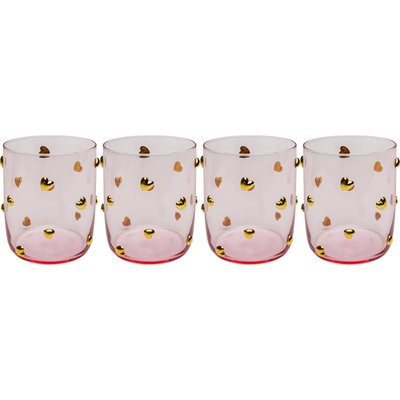 Lot de 4 verres à eau, PARTY HEARTS KARE DESIGN