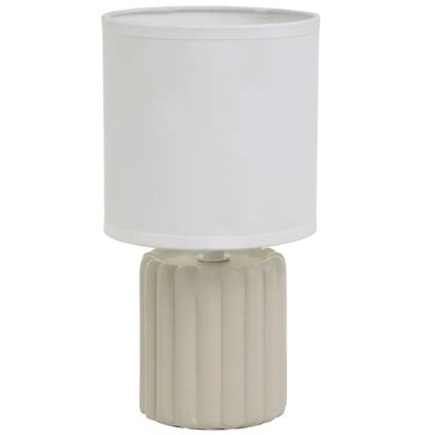 Lampe à poser céramique beige taupe 13x13x24cm WADIGA