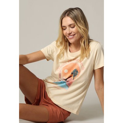 T-shirt classique col rond et manches courtes au style ethnique avec motif 100% coton RIAD DEELUXE