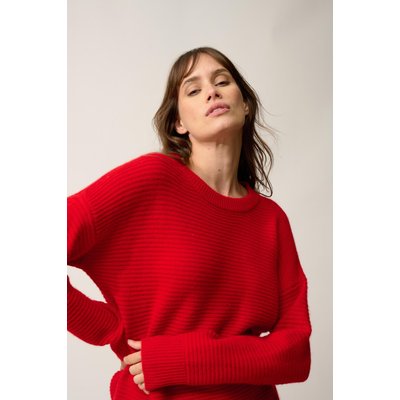 Pull Col Rond 4 Fils Rouge Louna JUST CASHMERE