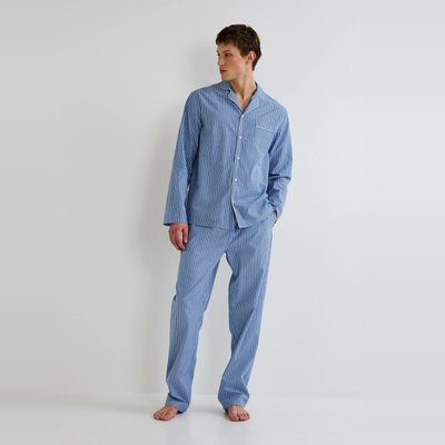 Pyjama chemise manches longues rayé et Pantalon rayé en coton BIO GOTS MONOPRIX