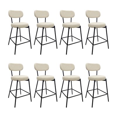 Chaises CELESTE îlot bar métal tissu velours côtelé H65cm | Lot de 8 MOB IN