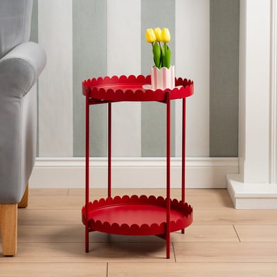 Marcie Round Scalloped Edge Side Table SO'HOME