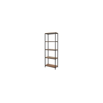 Étagère Bibliothèque en Métal Noir et Bois 5 Étages - H180cm WADIGA