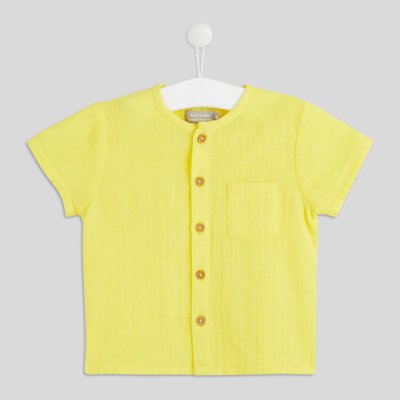 Chemise manches courtes col mao en coton BIO GOTS BOUT'CHOU