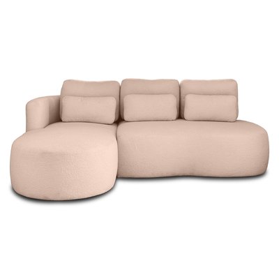 Canapé d'Angle Convertible en Tissu bouclette 4 places - MAHINA LISA DESIGN