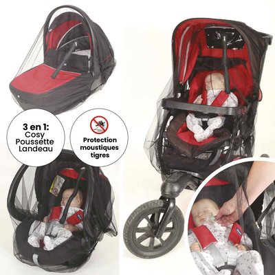 Moustiquaire universelle pour poussette et cosy TROIS KILOS SEPT