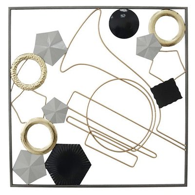 Tableau en métal trombone tons noir, gris et or PIER IMPORT