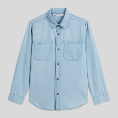 Chemise manches longues en jean léger en coton BIO MONOPRIX KIDS