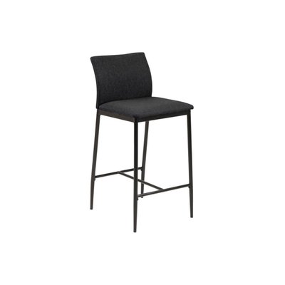 Tabourets de bar en métal et tissu gris (lot de 2) - FAUST HELLIN, DEPUIS 1862