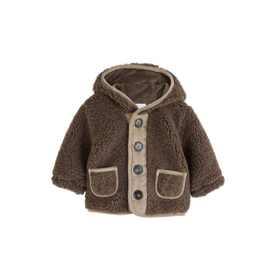 Veste bébé à capuche en peau lainée NEXT
